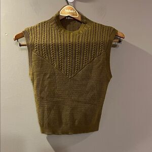 Free People Olive Knit Sleeveless Top